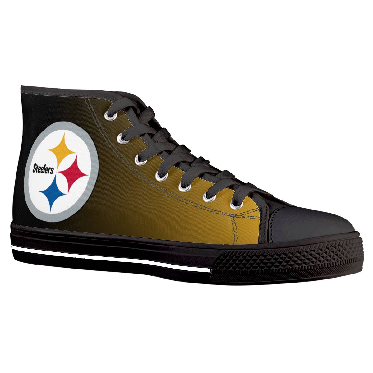 Women's Pittsburgh Steelers High Top Canvas Sneakers 012